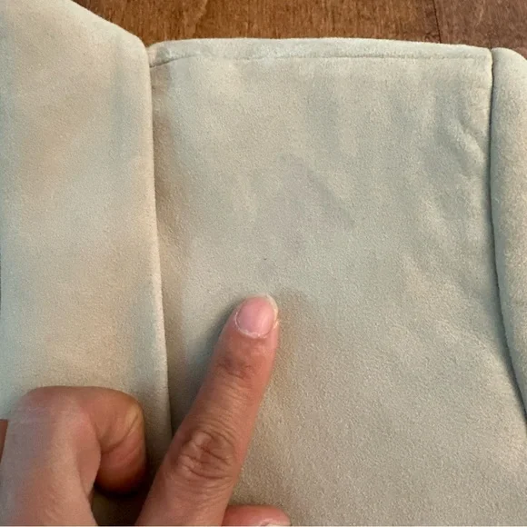 Alice + Olivia Cream Open Front Goat Leather Harvey Suede Crop Jacket XS - Picture 8 of 9